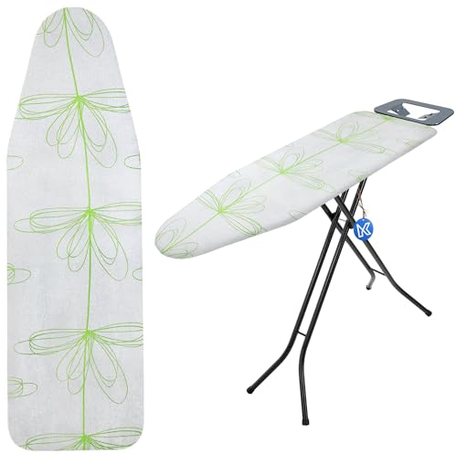 KADAX Bügelbrettbezug mit Kordelzug, praktischer Bügelbezug, Bügeltischbezug für Dampfbügeleisen, Verstellbarer Ersatzbügeltischbezug (Blumen XL)