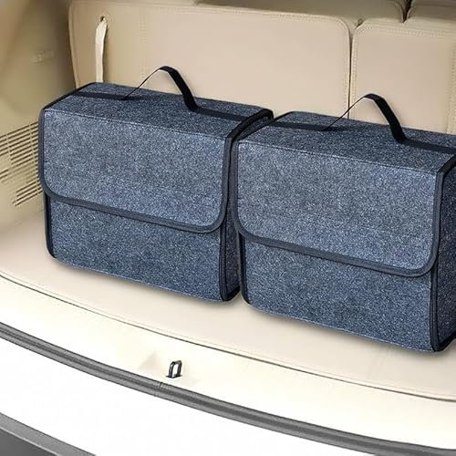 CiCixixi 2pc Borsa Porta-Oggetti Auto da Baule in Feltro, Organizer Bagagliaio per Attrezzi & Cura, Organizer per Auto, Shopping e accessori auto 35X30X25CM