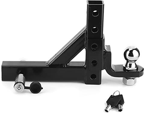 Kit Braccio per Rimorchio 10 in Acciaio, Regolabile con 6 Fori, Attacco 2, Sfera 6000LBS per Camion e SUV – Accessorio Traino Robusto e Durevole