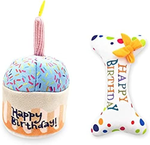 Hunde Geburtstagstorte Knochen weiches Plüsch Spielzeug hundetorte geburtstag für hunde langlebig interaktives Hundespielzeug für Langeweile, Geschenk für Welpen, kleine, mittelgroße und große Hunde
