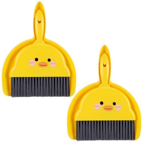 2 Pcs Small Dustpan Broom Set Cute Table Crumb Sweeper Broom Mini Dust Pan with Brush Set for Home Car Camping Kitchen Table