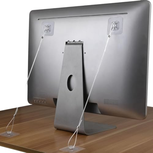 Paaruter Einstellbarer TV-Sicherheitssatz: 10 Edelstahl No-Drill-Gurte für Flat-Screen-TV-