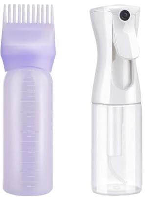 Applicatore Olio Capelli Kit, 160ML Distributore Olio Capelli con Scala, 200ML Bottigliette Spray Capelli, Applicatori a Pettine per Capelli, Applicatore per Capelli per Parrucchieri, Tintura e Cura