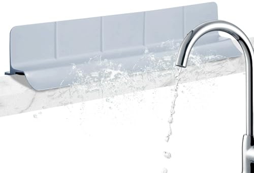 Protector contra salpicaduras para fregadero, tapete de silicona para cocina, protector de salpicaduras de 22.8 pulgadas con ventosas para el hogar, oficina, mostrador, baño, apartamento, limpieza