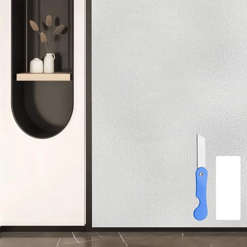 Vinilo Adhesivo Cristal 50 x 200 cm sin Pegamento Lámina Privacidad Ventana Mayor Privacidad y Protección de Los Rayos UV Adecuada para Oficina, Dormitorio, Baño, Cocina, Blanco