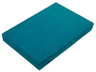 EXKLUSIV HEIMTEXTIL Jersey Spannbettlaken für Wasserbetten Rundumgummizug 200 x 220 cm Petrol