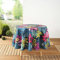 Douceur d'Intérieur, Tischdecke, rund, Durchmesser 180 cm, Polyester, Bedruckt, Hawaii, Blau 1722898