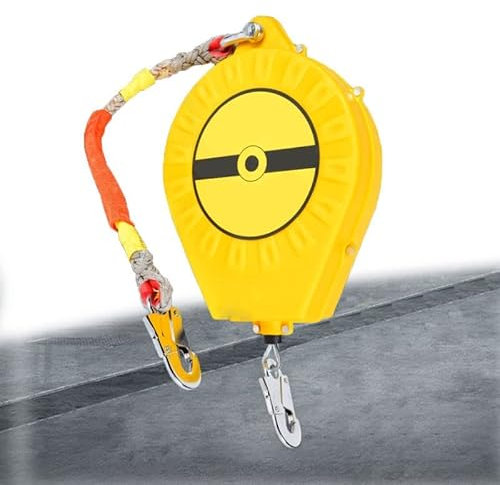 Antichute a Rappel Automatique, Protection Anti-Chute de Sécurité Avec Système de Freinage Rapide 5m/10m/15m, Câble Métallique+Crochet Autobloquant, Charge-150KG(Color:5m)