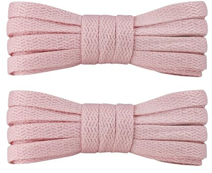 7STROBBS 2 Paar Schnürsenkel Rosa Flach für Sneaker,Ersatz Turnschuhe Schuhbänder Rosa Pastell Kurze für Converse Chucks Nike Air Force,Breite 8mm Pink Shoelaces,90cm