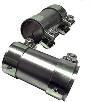 Raccord de tuyau universel avec double collier de serrage pour système d'échappement - Longueur : 125 mm (diamètre : 76 mm)