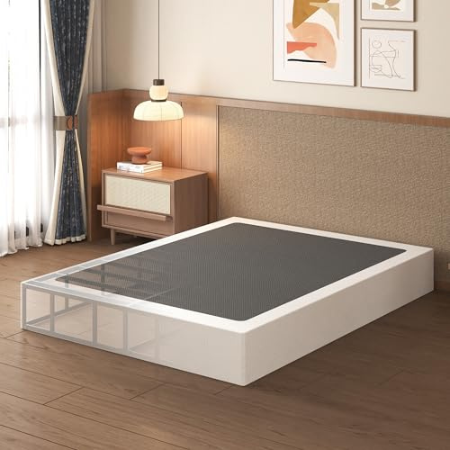Lutown-Teen 10 Inch King Box Spring High Profile, Heavy Duty Metal King Size Box Spring Bed Base with Fabric Cover, Mattress Foundation, Noise Free, Easy Assembly