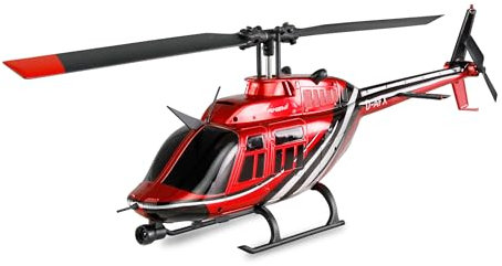 Amewi Bell 206 Jet Ranger CP Helikopter 6-Kanal 6G RTF, ferngesteuert Hubschrauber Heli Scale, Rot-schwarz, 1:33