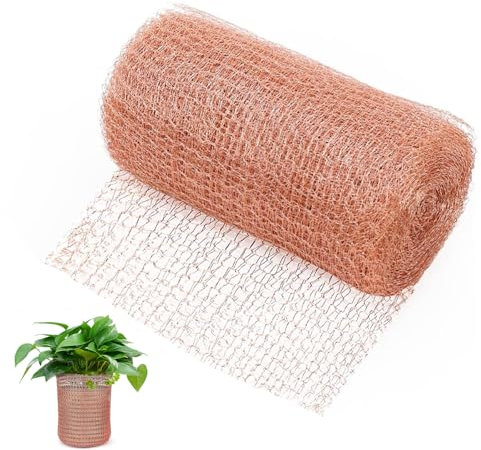 UQTUKO Maille de cuivre, 12.7cm*12m Grillage Anti Rongeur Filet Anti limaces et Escargot Filet Cuivre Anti Limace Bloqueur de Cuivre pour Protection du Jardin