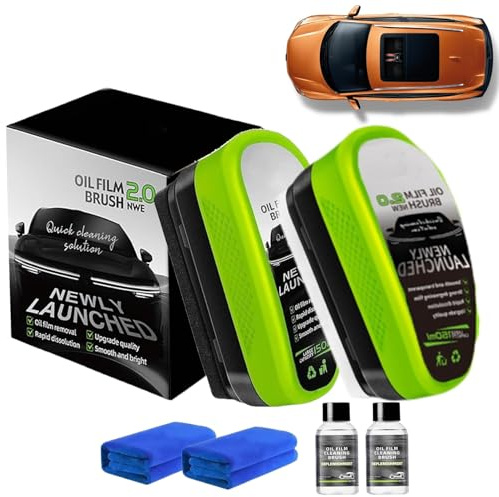 Brosse Nettoyage Voiture éLimination Du Film Huileux, Pare-Brise De Voiture Nettoyeur Vitre, Nettoyant Vitre Voiture Film D'Huile, Utilisé Pour Nettoyer Les Vitres De Voitures Et Vision Claire