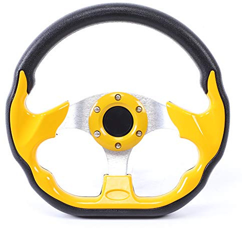 Volante deportivo para automóvil de 320 mm con botón de bocina, volante de conducción universal de aluminio y PVC para la mayoría de los vehículos, accesorio modificado ligero de 1