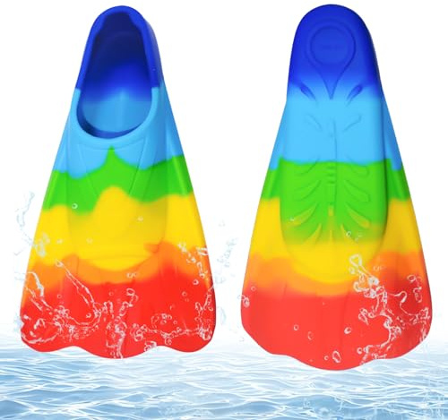 Pinne da nuoto per bambini, pinne corte per bambini, pinne da snorkeling in silicone, pinne corte per allenamento in acqua aperta, snorkeling, immersioni per principianti