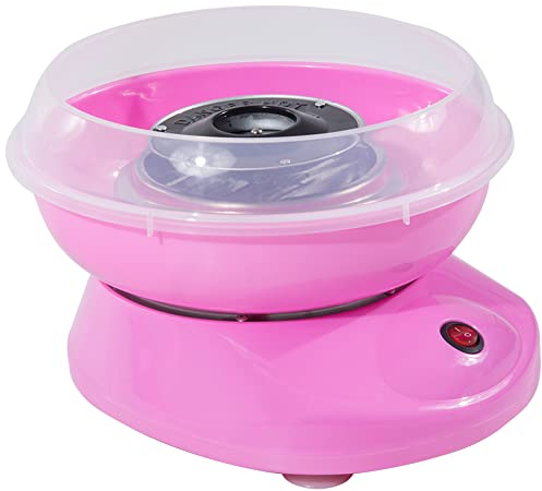 HOMCOM Zuckerwattemaschine für Zuhause Cotton Candy Machine Zuckerwatte Maschine mit Stäbchen und Messlöffel Höhe 18 cm 550W für Kinderfest, Geburtstag, Party Rosa