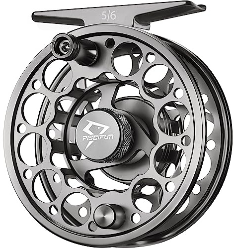 Piscifun Sword Fly Fishing Reel, CNC-Machined Aluminum Alloy Fly Reel, Light Weight and Corrosion Resistance Design 3/4wt Space Gray