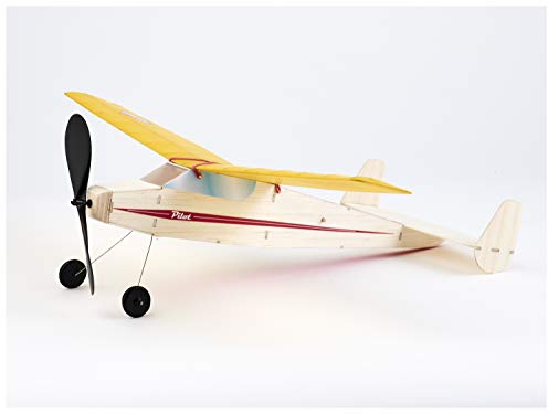F&G Supplies VMC Pilot plane model airplane complete rubber-powered balsa wood aircraft plane kit that really flies and easy to build - A fantastic starter kit!