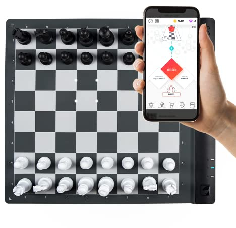Square Off Pro Rollable Portable Innovativo Ai Adaptive Virtual Electric Scacchiera App E Gioco W/Pezzi Pesati, Batteria Ricaricabile & Usb-C 9 Anni Fino Per Bambini