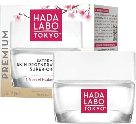 Hada Labo Tokyo Premium Nachtcreme Anti Aging Feuchtigkeitscreme mit Hyaluronsäure für strahlende Haut 50ml