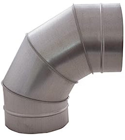 Gardens Codo Metálico 90º 250mm Calefaccion, ventlizacion y extraccion (Acero Gálvanizado)