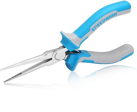 SPEEDWOX Nadelzange mit feinen Spitzen für die Schmuckherstellung Lange Zange mit gezacktem Maul Dünne Nadelzange Lange Nadelzange für Drahtschleifen Biegen Perlen