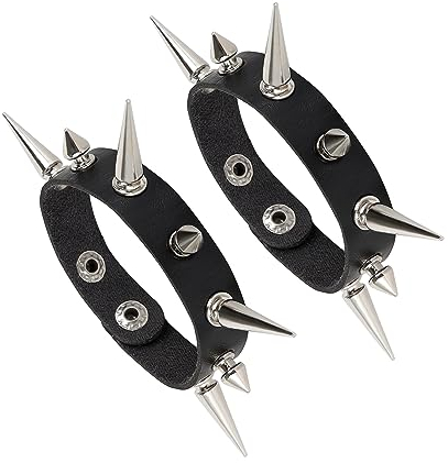 Manfnee Punk Gothic Armband Herren Damen Leder Rivet Nieten Armband Retro Biker Armband Goth Schmuck