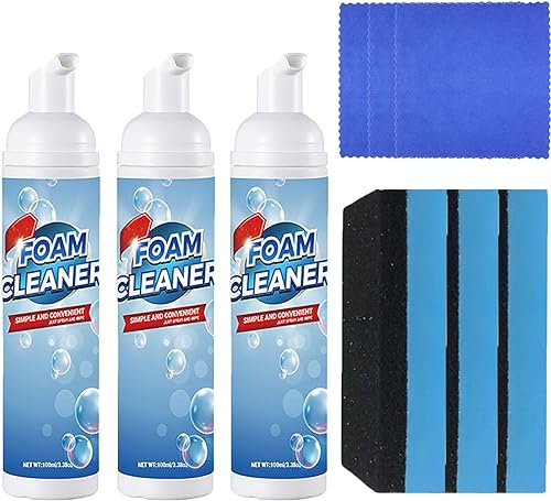 Mehrzweck-Reinigungsschaum, Blasenreiniger, Schaum-Spray, schäumender Schweröl-Fleckenreiniger für Badezimmer und Küche, leistungsstarker Fleckenentferner, schweres Öl-Spülschaum, 100 ml (3 Stück)
