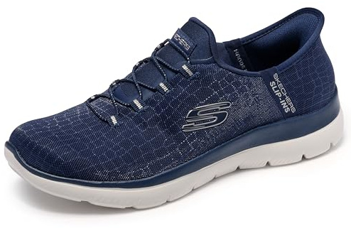Skechers Donna Summits Classy Night Slip-In ALLENATRICE, Navy Mesh/Silver Trim, 37 EU