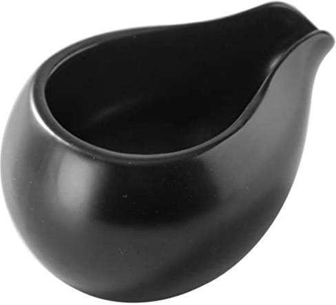 Ciieeo Ceramic Milk Jug with Pouring Spout, Small Porcelain Milk Pitcher for Coffee, Sauces, and Dressings, Mini Gravy Boat for Home, Restaurant, or Kitchen Use, 3.74X2.76X1.97 Inches Black