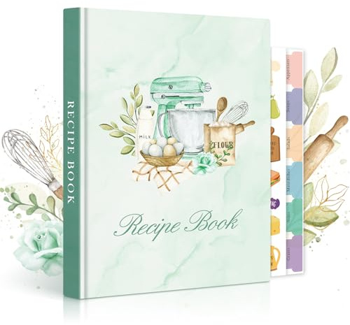 Lanpn A5 Libro di Ricette da Scrivere, Quaderno per Ricette in Pelle Il Mio Ricettario, Recipe Cook Journal Book to Write in Your own Recipes, Libri di Cucina Cooker Girl Libro, Verde, Inglese