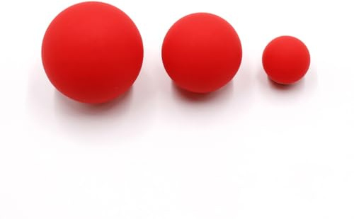 AEIKINISIS Set of 3 Massage Balls of Different Sizes, Therapy Ball for Muscle Relief and Yoga Relaxation, Massage Ball for Back,Hands and Feet (RED)