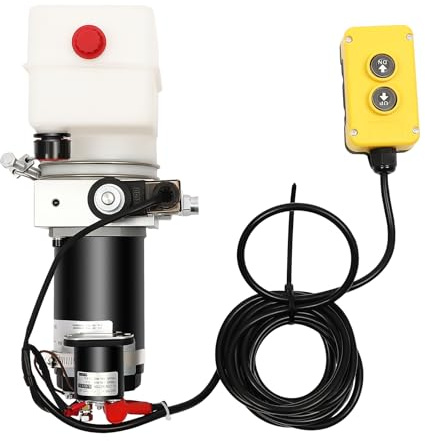 800 W elektrisk hydraulpump | hydraulisk enhet hydraulisk pump | 2 850 rpm hydraulisk kraft | 1,5 l tippningspump släpvagnsreservoar | hydraulisk press med spänningsindikator och kontakter
