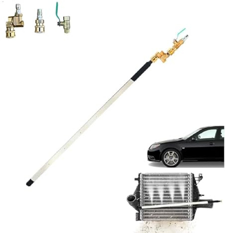 Sakerplus Cleaning Wand, 24'' Portable Radiator Cleaning Tool,High Pressure Radiator Flush and Cleaner Tool with 2 Quick Coupler, Fit for Cars Truck, RV (1 Set)