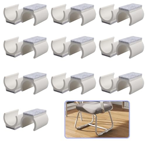 20Pcs Chair Tube (24-25 mm) Felt U Shaped Chair Gliders Noise Reduction Anti Slip Suitable for Offices Bedrooms Living and Dining Rooms