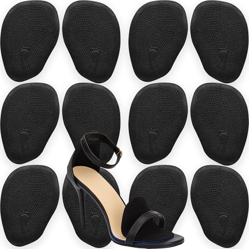 Ball of Foot Cushions for Women, High Heel Metatarsal Pads Women, All Day Comfort Heel Inserts, Pain Relief, Foot Pads for Balls of Feet, One Size Fits All (Black, 12 Pack)