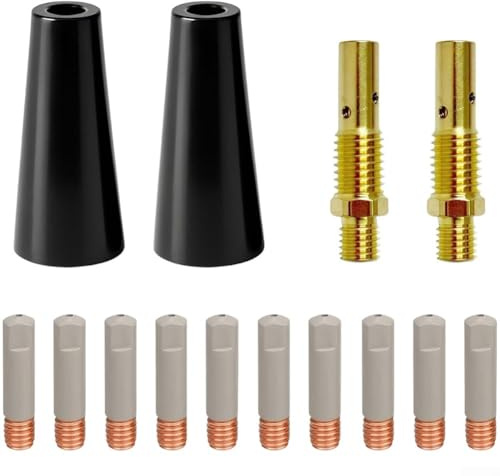 Flux Core Kit de soudure sans gaz 14 pièces avec revêtement anti-adhésif embouts de 1,0 mm pour soudeur G Accessoires de soudage anti-éclaboussures