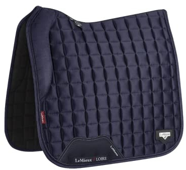 LeMieux Dressage Loire Memory Square Saddle Pad - Saddle Pads for Horses - Equestrian Riding Equipment and Accessories (Navy - Large)