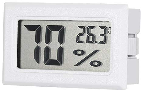 Higrómetro Digital Monitor de Humedad de Termómetro de Pantalla LCD grande para el Dormitorio de Invernadero del Ministerio del Interior (White)