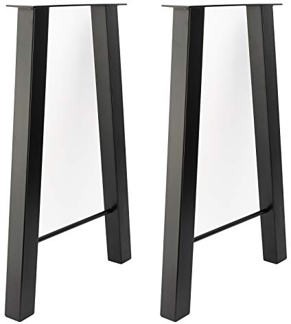 Homtone 2er-Set Schwerlast Metall Tischbeine, Industrielle Stahl Bankbeine Tischfüße für DIY Couchtisch, Sitzbank, Esstisch, Schreibtisch, Schwarz (H71xW35cm-H-Shape)