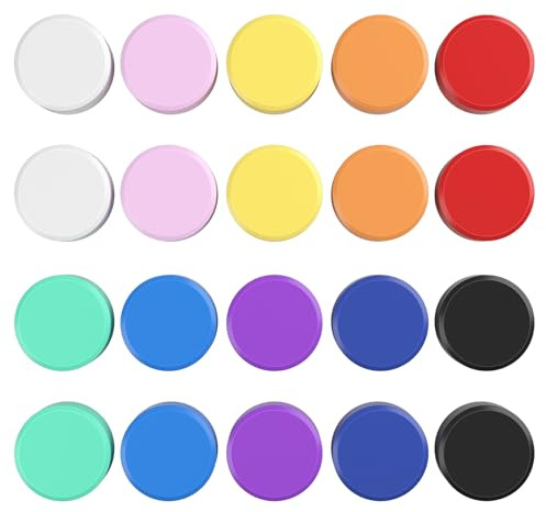 VNDUEEY Lot de 20 aimants ronds pour tableau blanc - Pour réfrigérateur - Pour l'école, la maison, le bureau