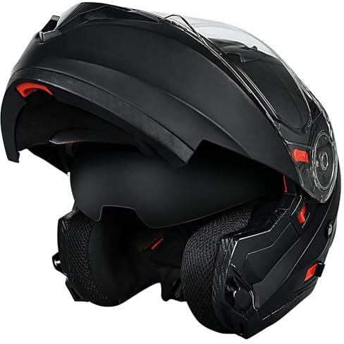 NENKI Casque de Moto intégral, Casque Modulable Moto ECE 22.06 Homologué pour Femme Homme Adultes