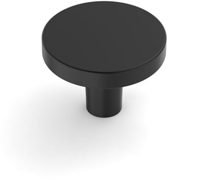 Coinkoly 10 Pack Matte Black Cabinet Knobs 35mm Single Hole Cabinet Handles Dresser Knobs Drawer Knobs and Pulls for Bathroom Cabinets CK-UK0010