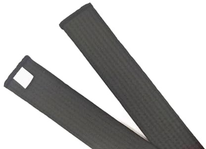 Pandiui23 Cinturón Profesional de Taekwondo Karate Judo Doble Envoltura Artes Marciales Raya Cinturón Deportivo (1, Negro, 2.6M)