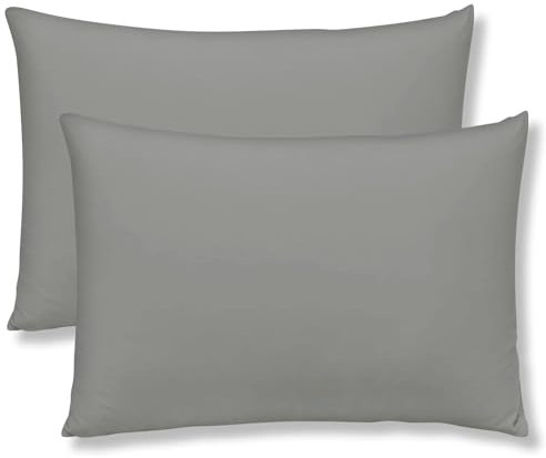 mafudoxi Kissenbezug 50 x 70 2er Set,kopfkissenbezug 50x70,Kissenbezüge mit Reißverschluss aus Mikrofaser,Premium und Weich Kissenhülle,Sofakissen dekokissen, Waschbar bis 60°C,Grau