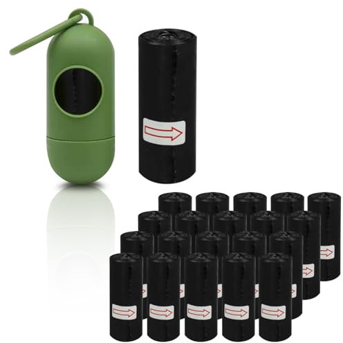 WinGluge 300 Stück Hundekotbeutel mit Spender und Leinenclip, Kotbeutel für Hunde Biologisch Abbaubar, Hundebeutel Reißfeste, Hunde Kotbeutel Rollen, Kackbeutel für Hunde Auslaufsicher