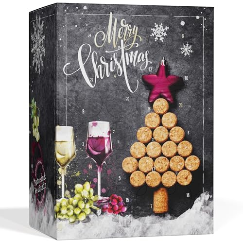 UMBRELLA® Vin Adventskalender 2026 med 24 viner 0,25 l rödvin vitt vin rosé | 24 utvalda viner à 0,25 l – rött, vitt & rosé att upptäcka, presenten för vinälskare för vuxna från 18 år
