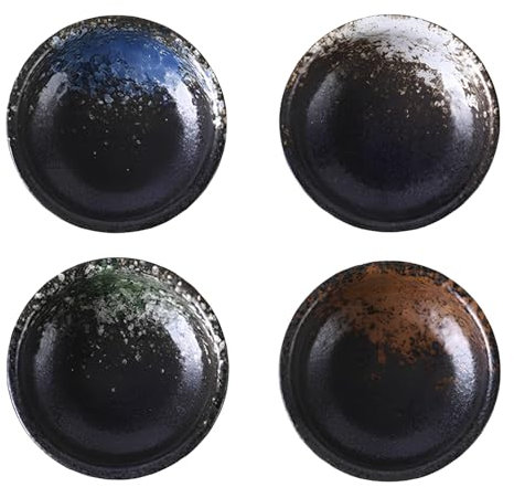 Hachera 4 Piezas Japonés Cuencos Para Salsas, Mini Cerámica Cuencos De Especias, Sushi Vintage Para Aperitivos, Especias, Snack y Soja