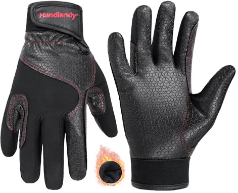 HANDALNDY Horse Riding Gloves, Equestrian Gloves Kids for Girls Boys, Horseback Riding Gloves with Fleece Lined for Riding, Biking, Cycling(Medium)